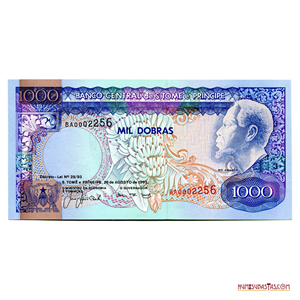 BILLETE DE 1.000 DOBRAS DE SANTO TOMÉ Y PRÍNCIPE 1993. SERIAL SEMIBAJO