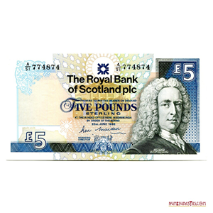 ESCASOS 5 POUNDS DEL BANCO REAL DE ESCOCIA DE 1988 EN ALTO GRADO