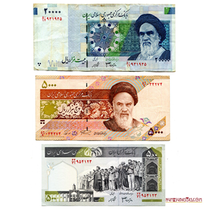 LOTE DE 3 BILLETES IRANIES