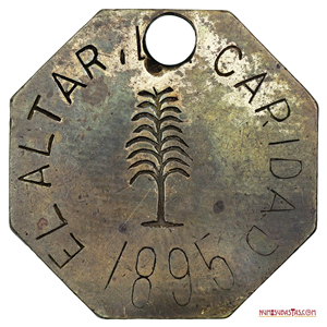 2 REALES 1895 DE LA HACIENDA EL ALTAR, LA CARIDAD DE RAMÓN GONZÁLEZ