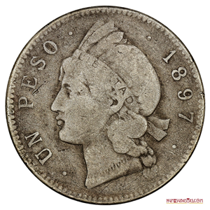 GRAN MONEDA DE 1 PESO DOMINICANO DEL 1897