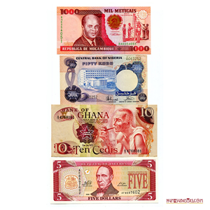 LOTE DE 4 BILLETES AFRICANOS EN ALTO GRADO DE CONSERVACIÓN