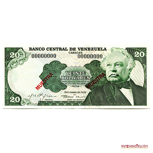 MUESTRA DEL BILLETE DE 20BS DE SEPTIEMBRE-18-1979
