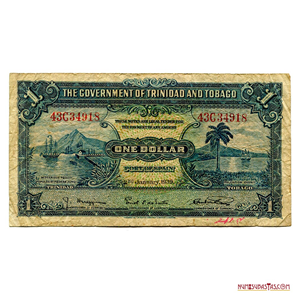 BILLETE COLONIAL DE 1$ DE 1939 DE TRINIDAD Y TOBAGO, ESCASO