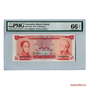 5BS DE ENERO-29-1974 C7 CERTIFICADO EN ALTO GRADO PMG GEM UNC66 EPQ