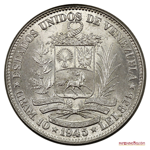 ESPECTACULAR 2BS DE PLATA DEL AÑO 1945