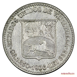 MEDIO O MONEDA DE 25 CÉNTIMOS DE 1936 EN ALTO GRADO DE CONSERVACIÓN