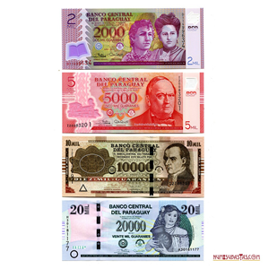 SET DE 2.000, 5.000, 10.000, 20.000 GUARANIES EN ALTO GRADO