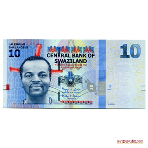 ESCASO BILLETE DE 10 EMALENGENI DE SWAZILANDIA AÑO 2010