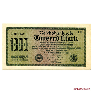 ALEMANIA WEIMAR, 1.000 MARK, 15 DE SEPTIEMBRE DE 1922. SERIAL BAJO
L000539