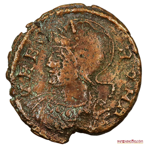 BRONCE CONMEMORATIVO DEL MILENIO DE ROMA, ACUÑADO EN CONSTANTINOPLA ENTRE EL 333 Y 335 DC