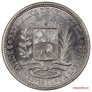 MONEDA DE PLATA DE 2BS DE 1960 EN ALTO GRADO DE CONSERVACIÓN