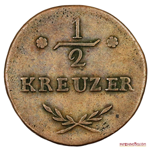 ESCASO ½ KREUZER DE WURZBURGO ACUÑADO EN EL AÑO 1811