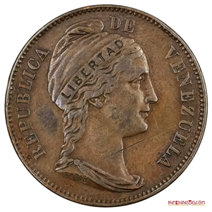 ATRACTIVO CENTAVO MONAGUERO DE 1858 LIBERTAD INCUSA