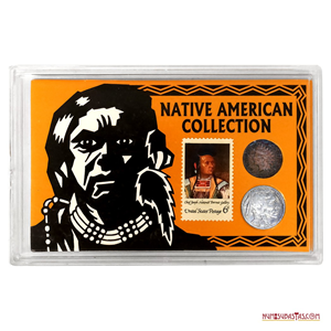 NATIVE AMERICAN COLLECTION: 5CENT 1937, 1CENT 1907 Y ESTAMPILLA DE 6CENT