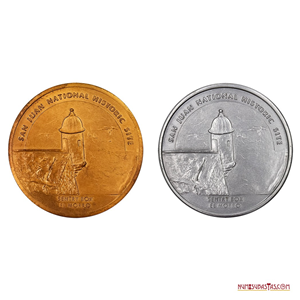 PAREJA DE MEDALLAS DEL CENTRO HISTÓRICO DE SAN JUAN PUERTO RICO
