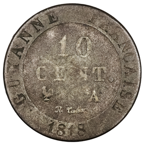 10 CENTIMES DE 1818 DE LA GUYANA FRANCESA