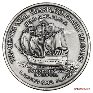 GRAN MEDALLA DE PLATA PURA 300 ANIV. DE LA REUNIÓN DE LA FAMILIA SHARPLESS