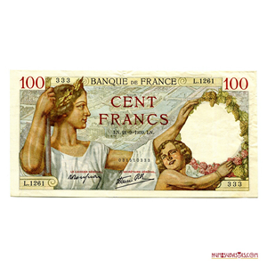 GRAN BILLETE DE 100 FRANCOS DE 1939 EN BUEN GRADO DE CONSERVACIÓN