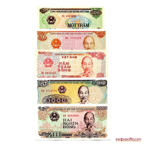 LOTE DE 5 BILLETES DE VIETNAM EN ALTO GRADO DE CONSERVACIÓN