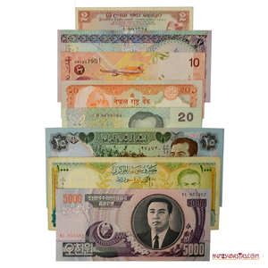 LOTE VARIADO DE 8 BILLETES ASIÁTICOS