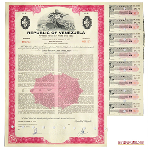 BONO DE 1.000$ DE VENEZUELA DEL AÑO 1977