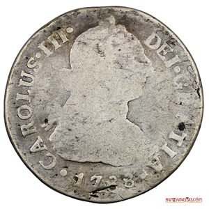 2 REALES IMPERIALES ESPAÑOLES, ACUÑADOS EN LIMA EN 1788