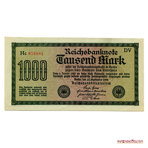 BILLETE DE 1.000 MARCOS ALEMANES DE 1922 EN ALTO GRADO DE CONSERVACIÓN