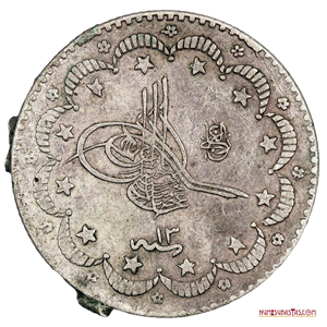 MONEDA DE PLATA DE 5KURUSH DE 1891 DEL IMPERIO TURCO OTOMANO