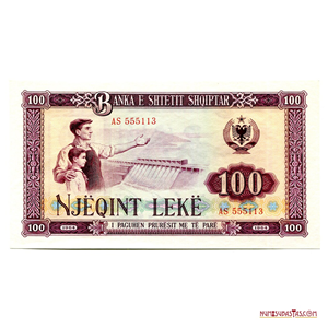 IMPONENTES 100 LEKES DE ALBANIA DE 1964 EN ALTO GRADO DE CONSERVACIÓN