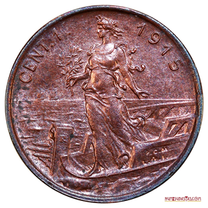 ESCASO Y EN ALTO GRADO, CENTESIMI ITALIANO DEL AÑO 1915
