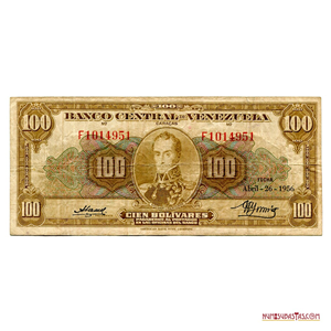 BILLETE DE 100BS DE ABRIL – 26 – 1956 SERIE F7