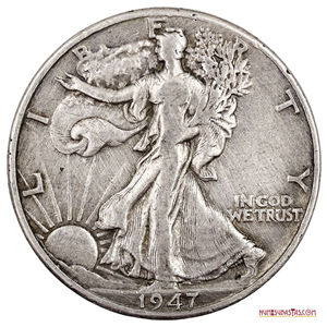 ½$ DE PLATA DE LA LIBERTAD CAMINANDO ACUÑADO EN DENVER EN EL AÑO 1947 