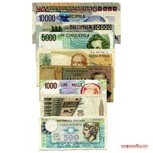 LOTE DE 9 BILLETES ITALIANOS DIFERENTES