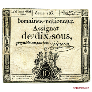10 SOUS REVOLUCIONARIOS FRANCESES CON FECHA 1793