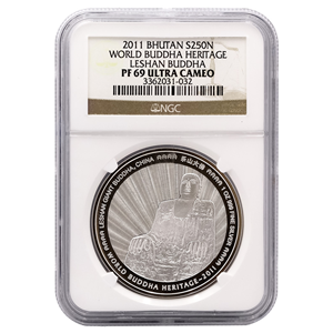 HERMOSOS 250 NGULTRUM 2011 DEL BUDA DE LESHAN, NGC PROOF69 ULTRACAMEO