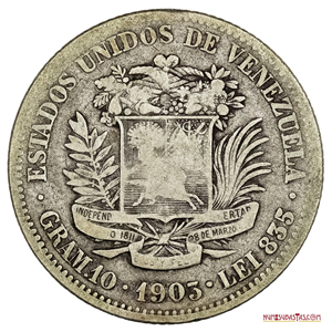 MONEDA DE PLATA DE 2BS ACUÑADA EN EL AÑO 1903
