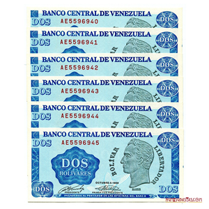 SEXTETO CONSECUTIVO DE 2BS DE 1989 SERIE AE7