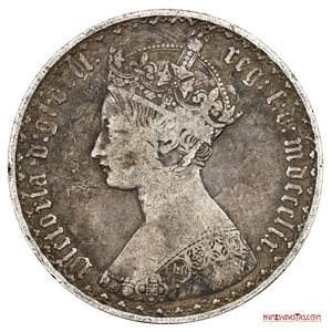 FLORÍN BRITÁNICO DE PLATA ACUÑADO EN EL AÑO 1859