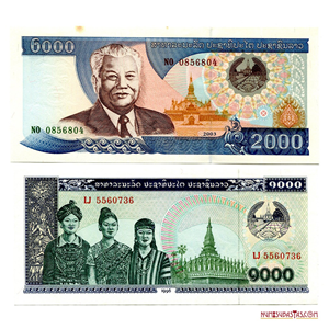 BILLETES DE 2.000KIP DE 2003 Y 1.000KIP DE 1996 DE LAOS EN ALTO GRADO DE CONSERVACIÓN