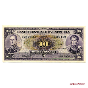 BILLETE DE 10BS DE MAYO – 10 – 1966 SERIE U7