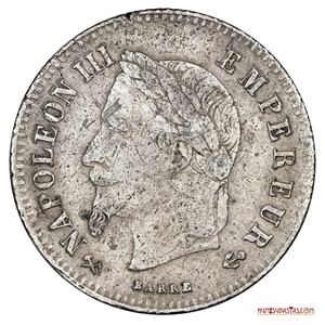 20 CENTIMES 1864K CON EL BUSTO DE NAPOLEÓN III EMPERADOR