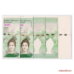 SET DE 5 PRUEBAS PROGRESIVAS DEL BILLETE DE 5.000BSF DEL 23 DE MARZO DE 2017 B8