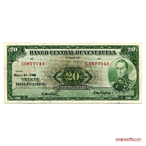 BILLETE DE 20BS DE MAYO-10-1966, G7