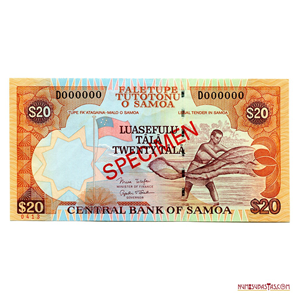 SPECIMEN DEL BILLETE DE 20 TALA DEL 2006 DE SAMOA