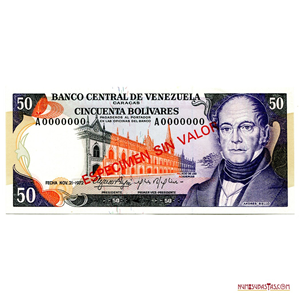 ESPECIMEN SIN VALOR DE 50BS, DE NOVIEMBRE - 21- 1972, A7