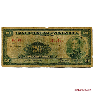 BILLETE DE 20BS DE OCTUBRE 16 – 1947, SERIE C6