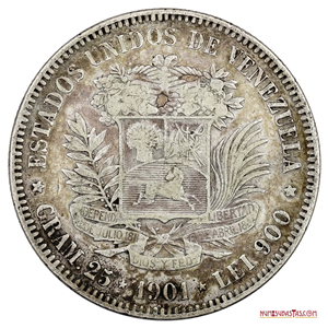 EL SIEMPRE ESCASO FUERTE DE PLATA DE 1901 EN BUEN GRADO DE CONSERVACIÓN