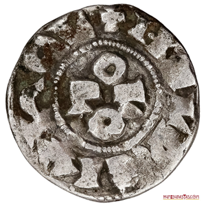 DENARO MEDIEVAL DE PLATA ACUÑADO EN PAVIA BAJO OTTONE I, 962 AL 973