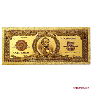 RÉPLICA EN ORO DEL BILLETE DE 5 DÓLARES DE PLATA DE 1923